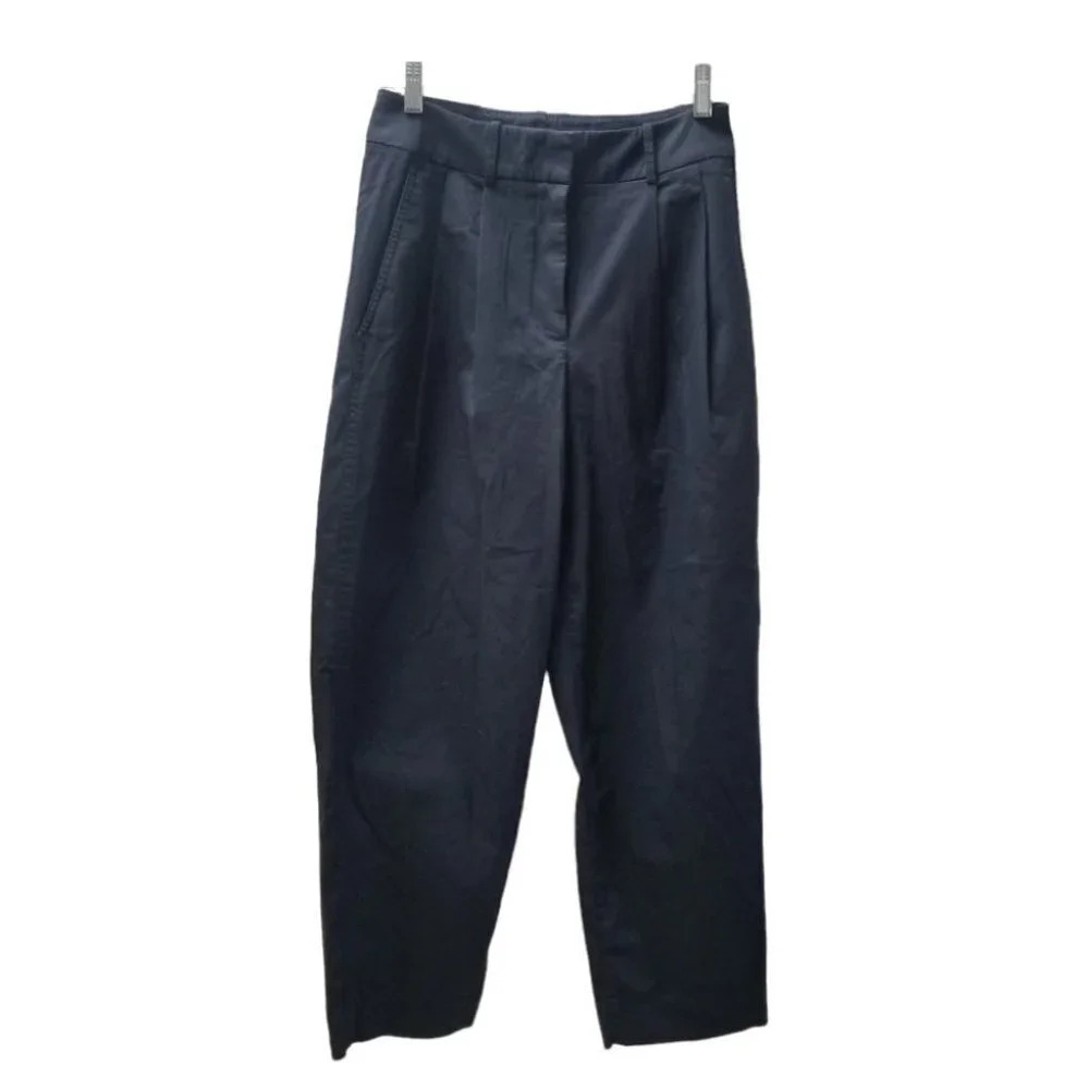 Kit and Ace Navy Pleated Balloon Tapered Pants 4